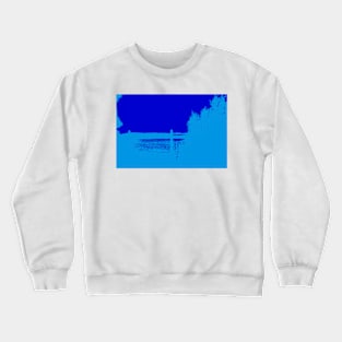 Low cloud and light over lake edge making monochromatic effect. Crewneck Sweatshirt